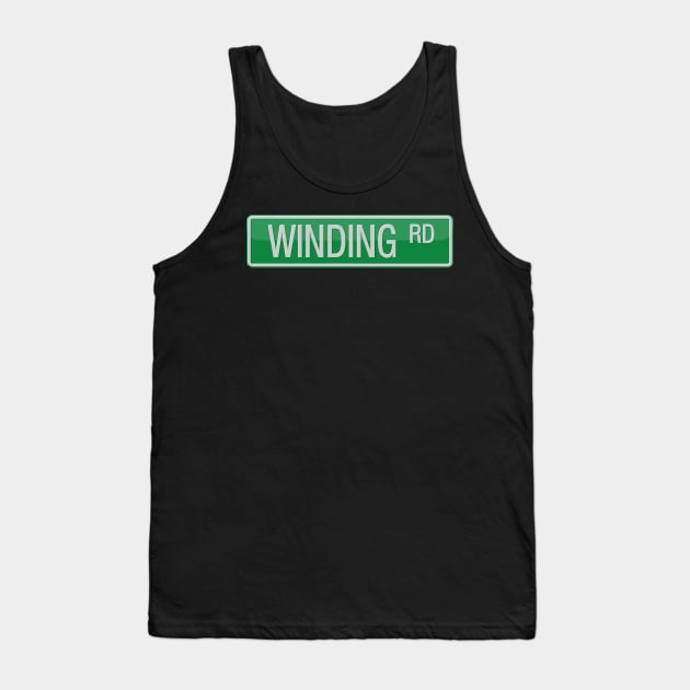 Winding Road Street Sign T-shirt Tank Top by reapolo